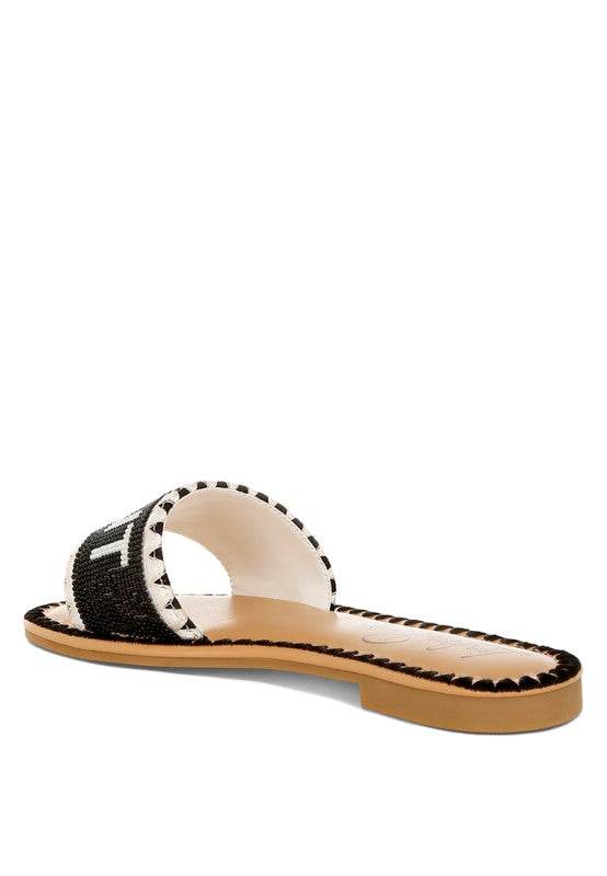 Luxe Getaway Beaded Saint Tropez Flat Slip Ons - Shop Style & More | Fresh Looks, Everyday Deals & Free Shipping