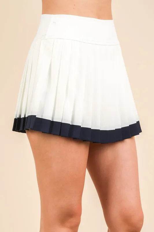 VERY J Two Tone Pleated Activewear Mini Skirt with Shorts - Shop Style & More | Fresh Looks, Everyday Deals & Free Shipping