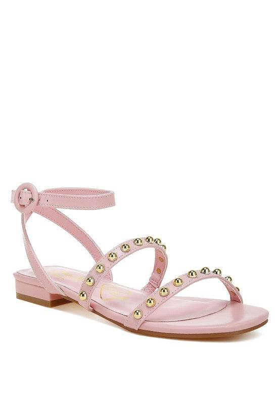 Flippity Studded Ankle Strap Flat Sandals - Shop Style & More | Fresh Looks, Everyday Deals & Free Shipping