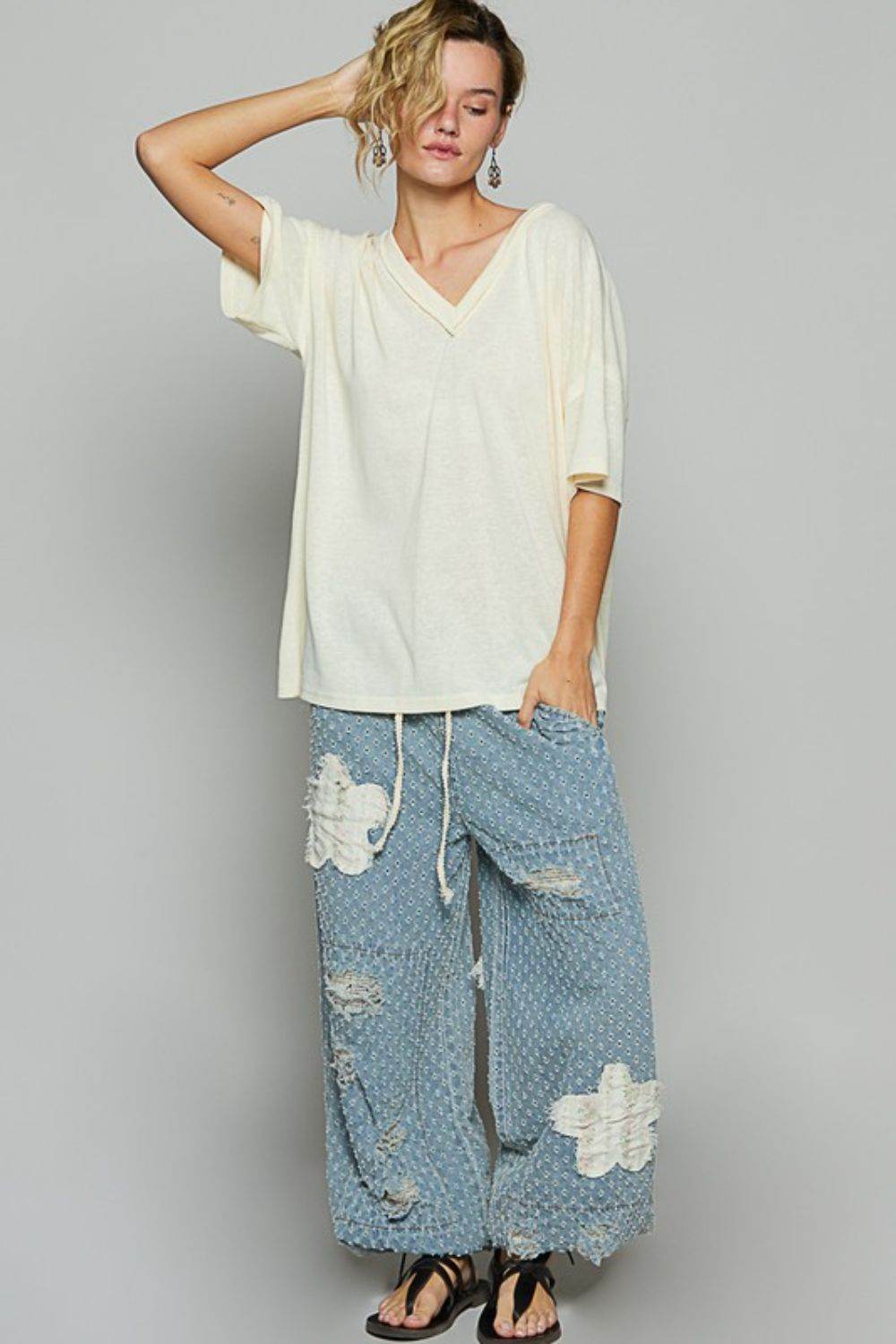 POL V-Neck Half Sleeve T-Shirt - Shop Style & More | Fresh Looks, Everyday Deals & Free Shipping