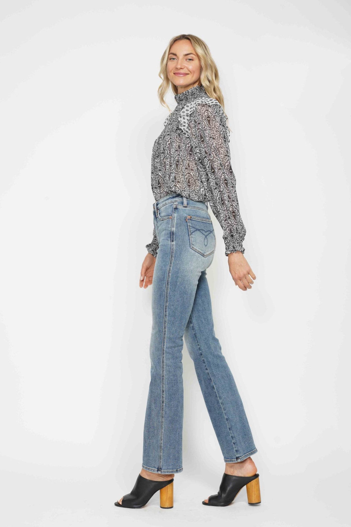 Judy Blue Full Size Tummy Control Back Embroidered Pocketed Bootcut Jeans Plus Size - Shop Style & More | Fresh Looks, Everyday Deals & Free Shipping