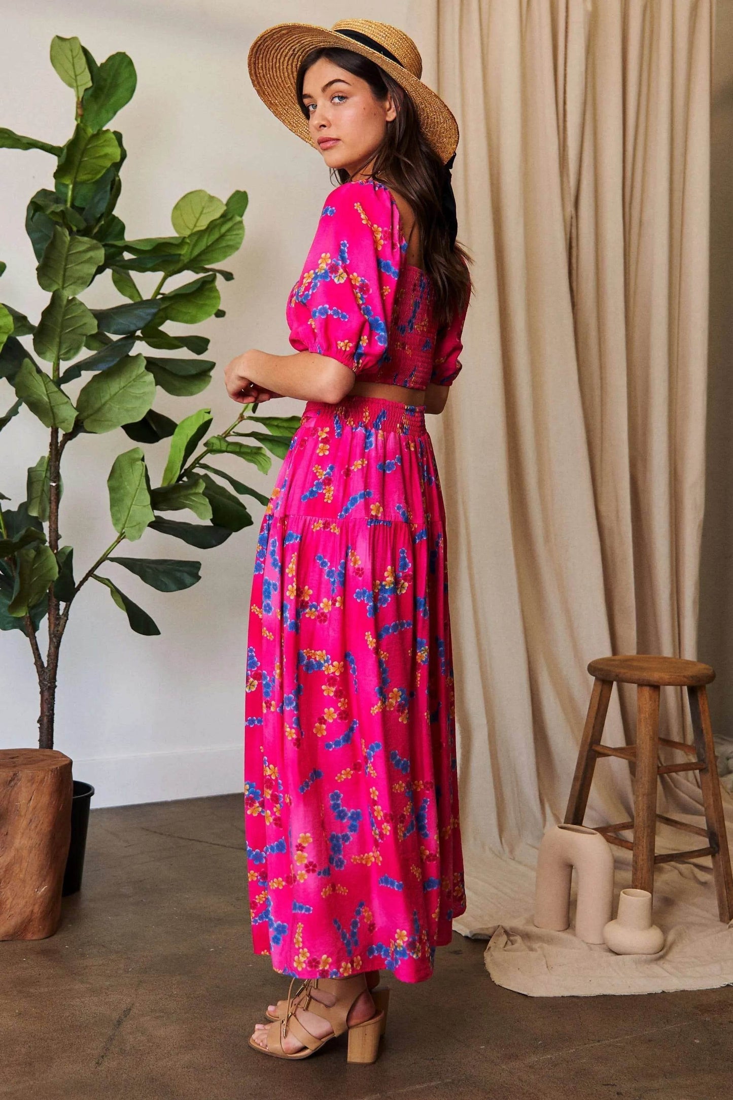 Davi & Dani Printed Smocking Waistband Ruffled Maxi Skirt - Shop Style & More | Fresh Looks, Everyday Deals & Free Shipping