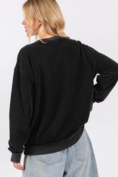 SAGE + FIG USA Letter Patch Round Neck Sweatshirt - Shop Style & More | Fresh Looks, Everyday Deals & Free Shipping