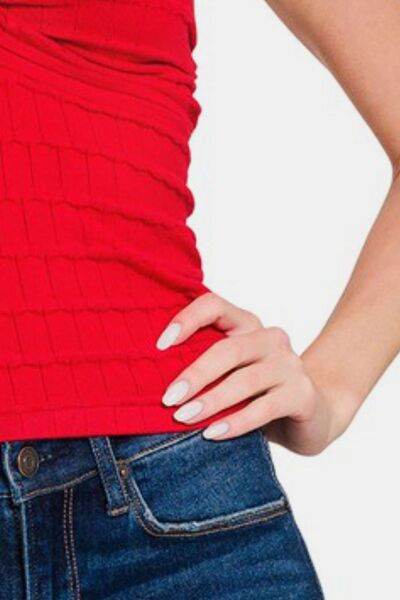 Zenana Ruched Twisted Sweetheart Neck Top - Shop Style & More | Fresh Looks, Everyday Deals & Free Shipping