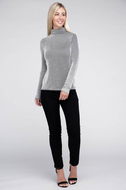 Ribbed Turtle Neck Long Sleeve Top - Shop Style & More | Fresh Looks, Everyday Deals & Free Shipping