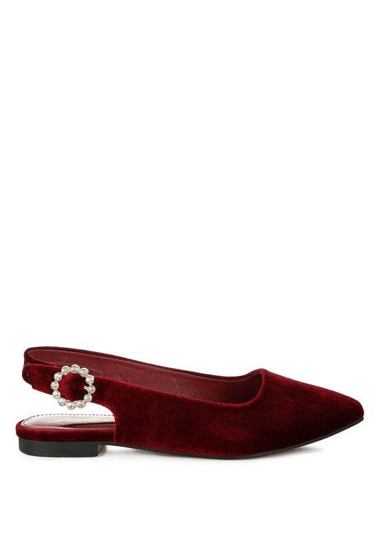 Dolan Velvet Slingback Flat Sandals - Shop Style & More | Fresh Looks, Everyday Deals & Free Shipping