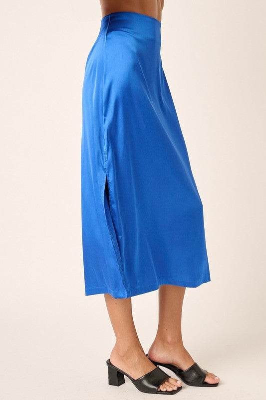 Mittoshop Side Slit Satin Midi Skirt - Shop Style & More | Fresh Looks, Everyday Deals & Free Shipping