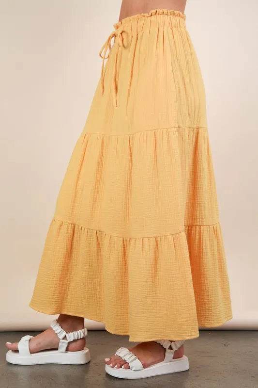 VERY J Elastic Waist Tiered Maxi Skirt - Shop Style & More | Fresh Looks, Everyday Deals & Free Shipping