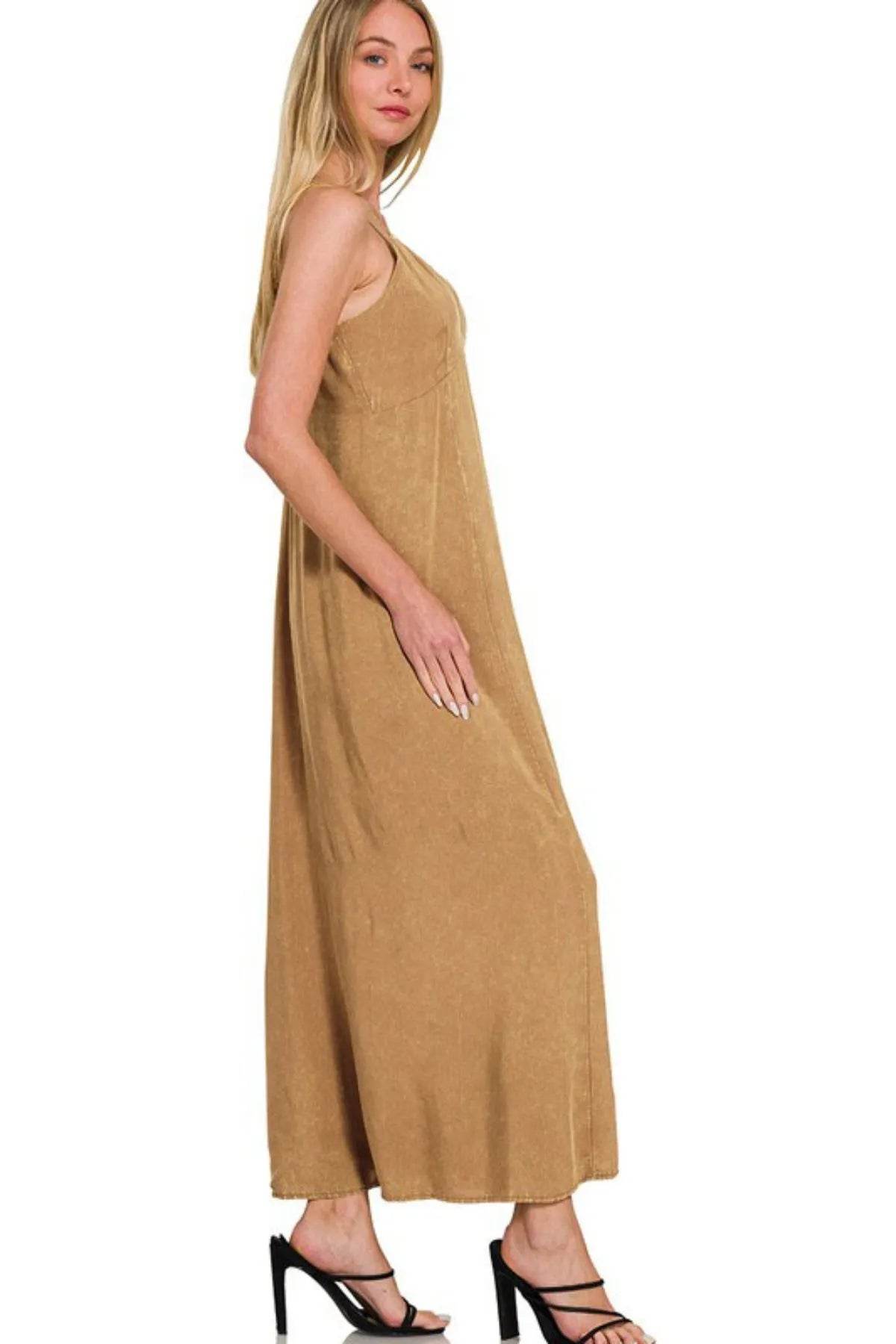 Zenana Mineral Washed Rayon Challis Cami Dress - Shop Style & More | Fresh Looks, Everyday Deals & Free Shipping