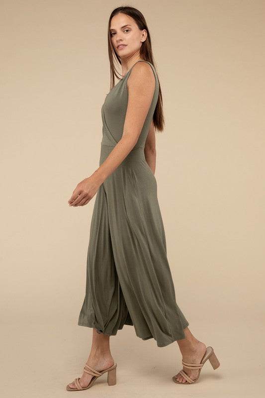 Surplice Neckline Sleeveless Jumpsuit - Shop Style & More | Fresh Looks, Everyday Deals & Free Shipping