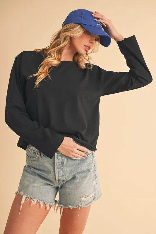 Aemi+Co Round Neck Long Sleeve T-Shirt - Shop Style & More | Fresh Looks, Everyday Deals & Free Shipping