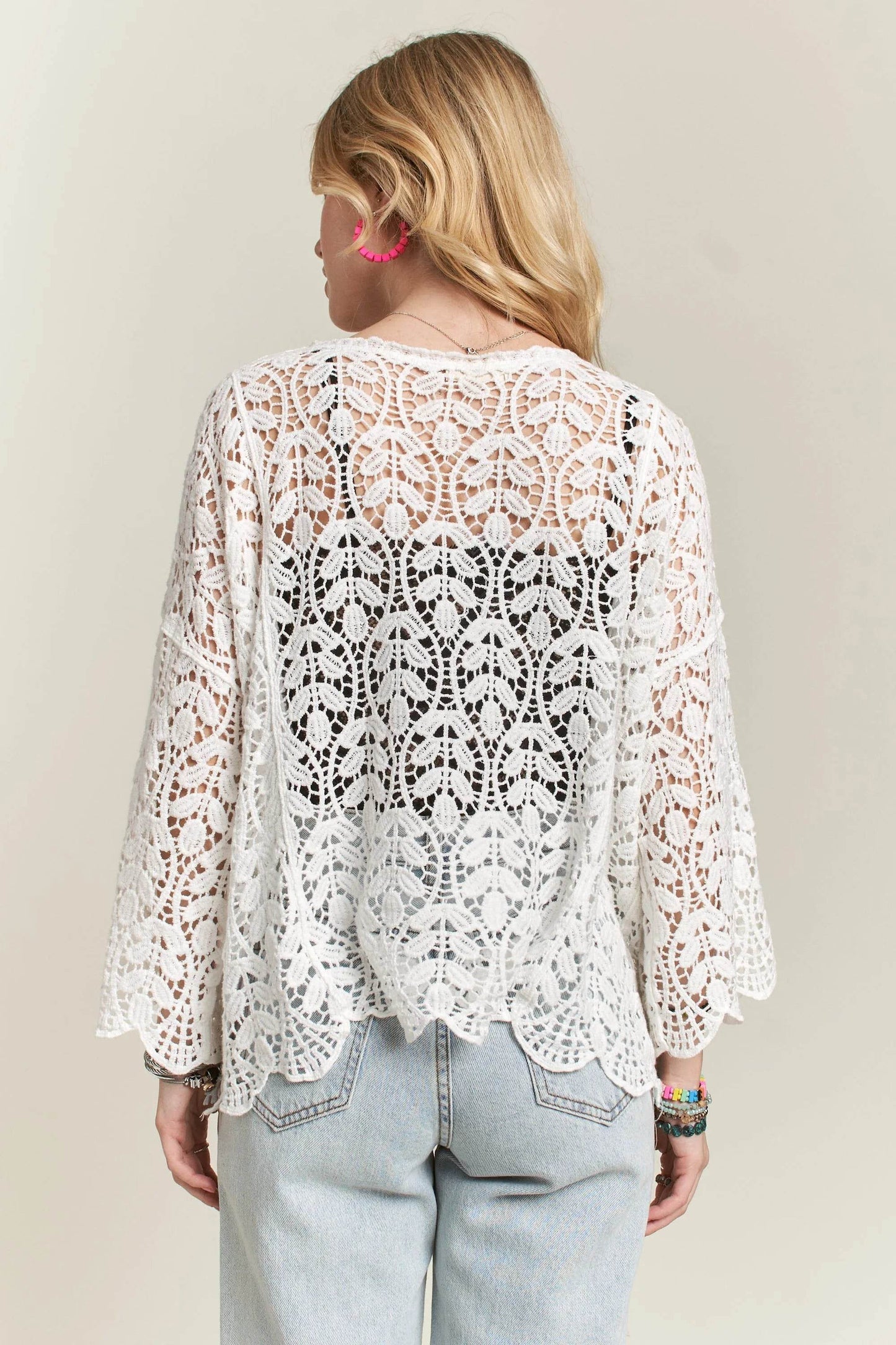 ADORA Leaf Pattern Crochet Cardigan - Shop Style & More | Fresh Looks, Everyday Deals & Free Shipping