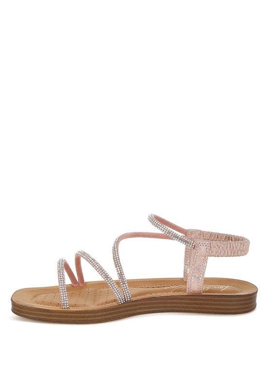 Ridayne Rhinestones Embellished Strappy Flats - Shop Style & More | Fresh Looks, Everyday Deals & Free Shipping