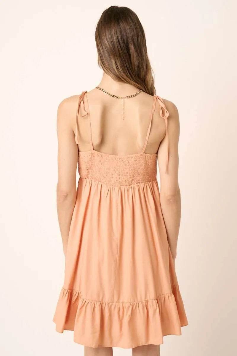 Mittoshop Ruched Detail Spaghetti Tie Mini Dress - Shop Style & More | Fresh Looks, Everyday Deals & Free Shipping