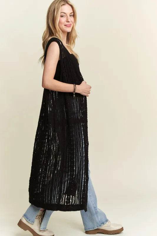 ADORA Button Down Crochet Long Cardigan - Shop Style & More | Fresh Looks, Everyday Deals & Free Shipping