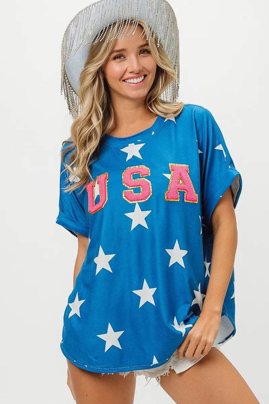 BiBi Fourth Of July Star Knit T-Shirt - Shop Style & More | Fresh Looks, Everyday Deals & Free Shipping