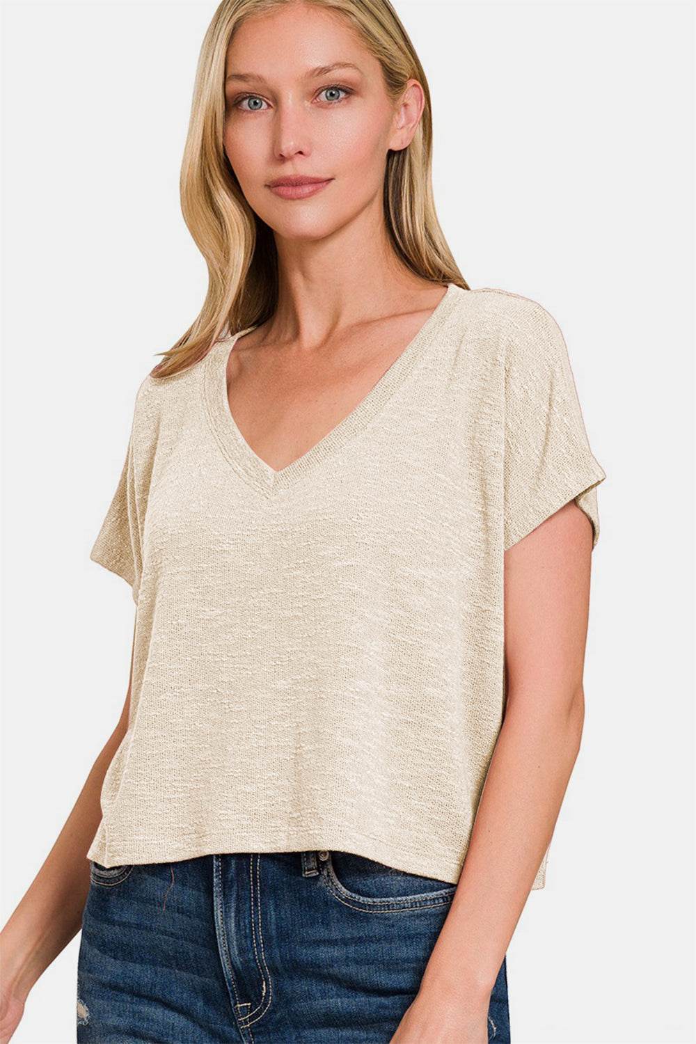 Zenana V-Neck Short Sleeve Crop T-Shirt - Shop Style & More | Fresh Looks, Everyday Deals & Free Shipping