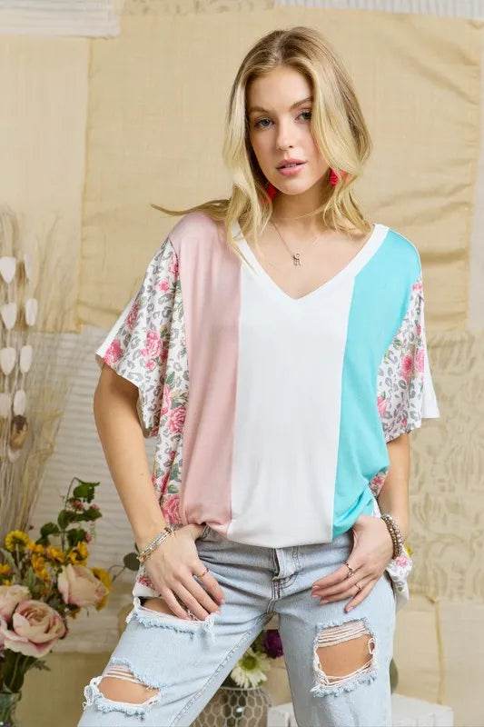 ADORA Colorblock Casual Knit Tunic Top - Shop Style & More | Fresh Looks, Everyday Deals & Free Shipping