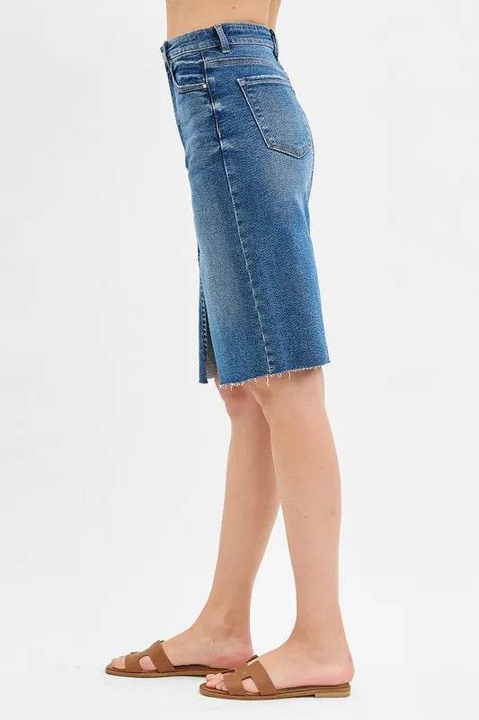 RISEN Full Size High Rise Front Slit Pencil Skirts Plus Size - Shop Style & More | Fresh Looks, Everyday Deals & Free Shipping
