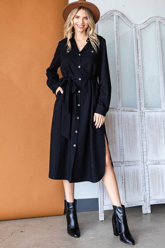 Button down shirt long dress PLUS 30-545P - Shop Style & More | Fresh Looks, Everyday Deals & Free Shipping
