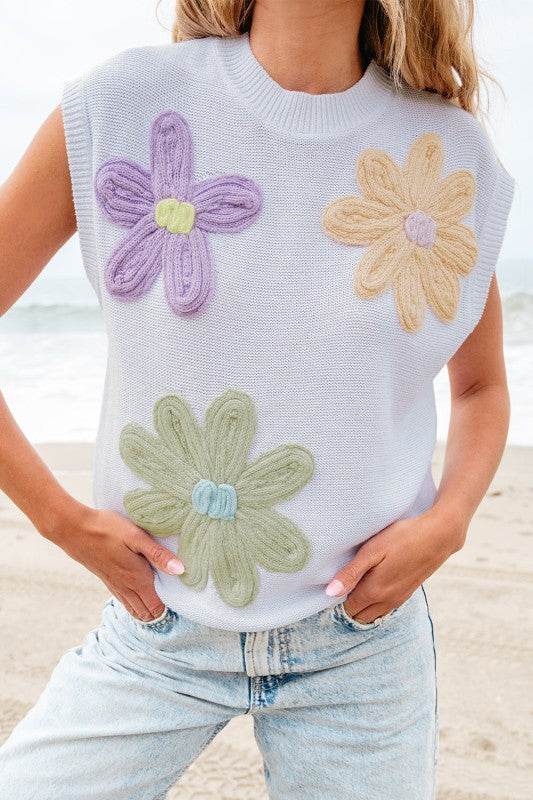 Hannah Crochet Flower Knit Short Sleeve Sweater To - Shop Style & More | Fresh Looks, Everyday Deals & Free Shipping