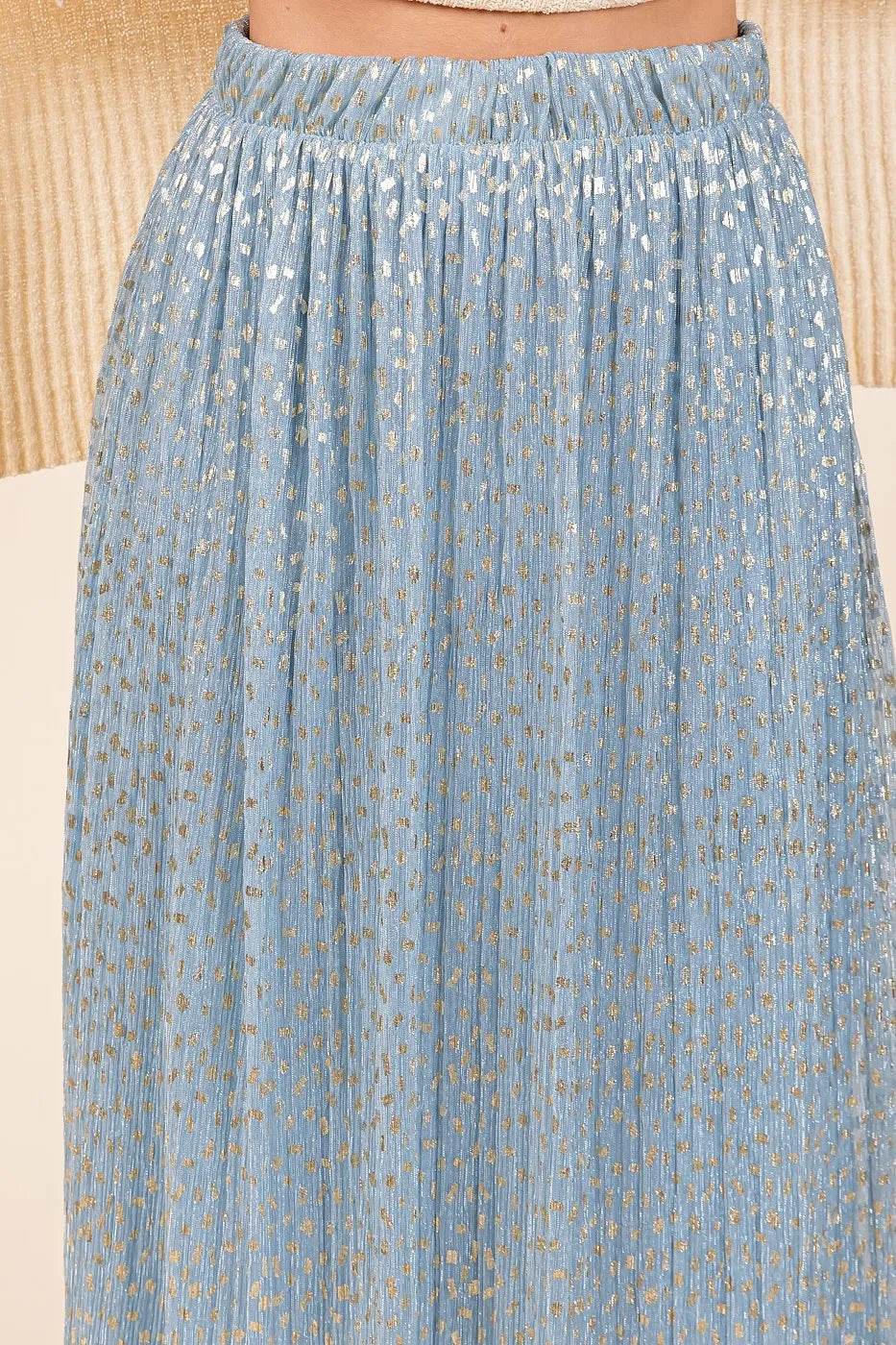 Mittoshop Metallic Glitter Speckle Print Elastic Midi Skirt - Shop Style & More | Fresh Looks, Everyday Deals & Free Shipping