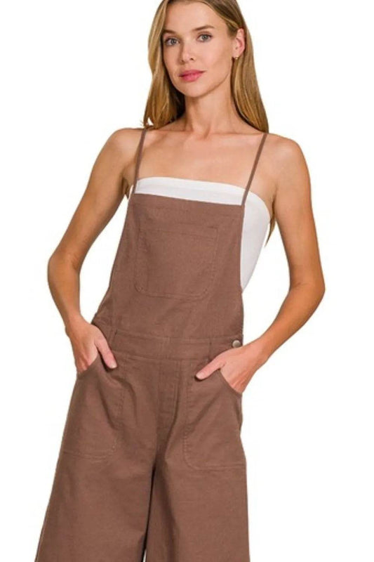 Zenana Woven Spaghetti Strap Overalls - Shop Style & More | Fresh Looks, Everyday Deals & Free Shipping