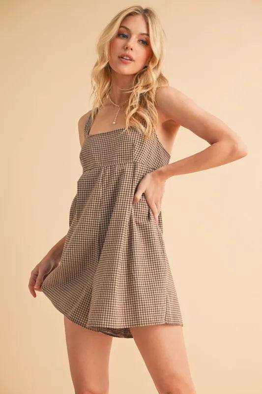 Aemi+Co Plaid Square Neck Romper - Shop Style & More | Fresh Looks, Everyday Deals & Free Shipping