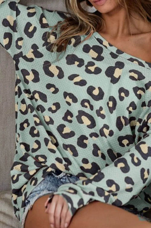 BiBi Leopard Hacci Knit Top - Shop Style & More | Fresh Looks, Everyday Deals & Free Shipping