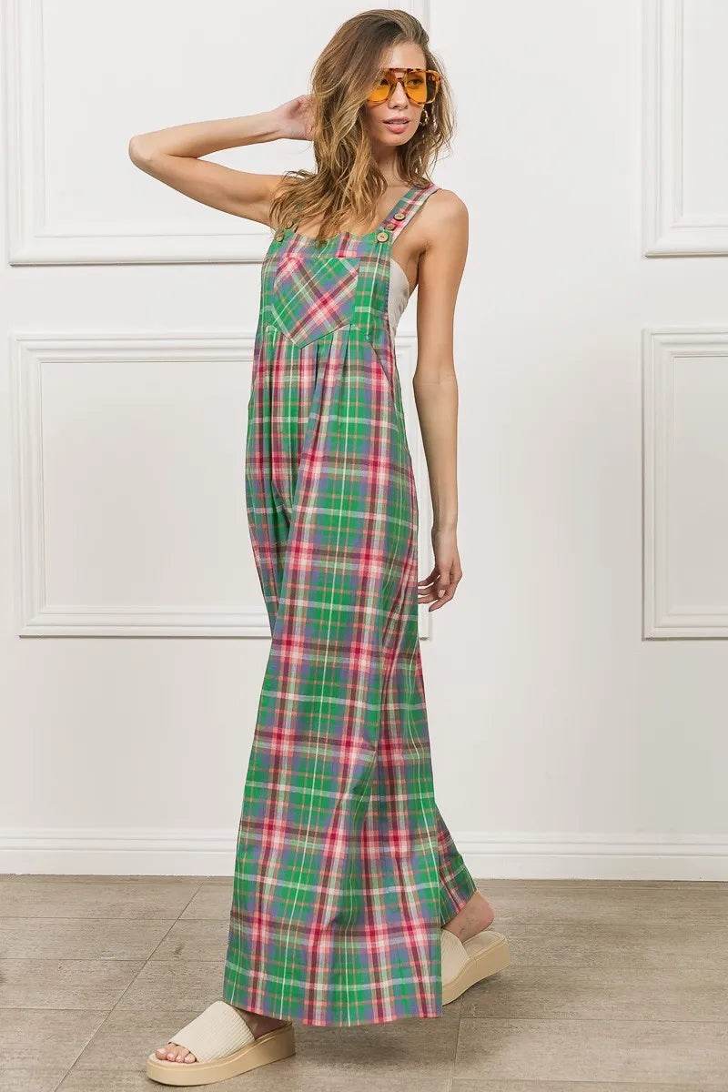 BiBi Multi Color Check Plaid Overall - Shop Style & More | Fresh Looks, Everyday Deals & Free Shipping