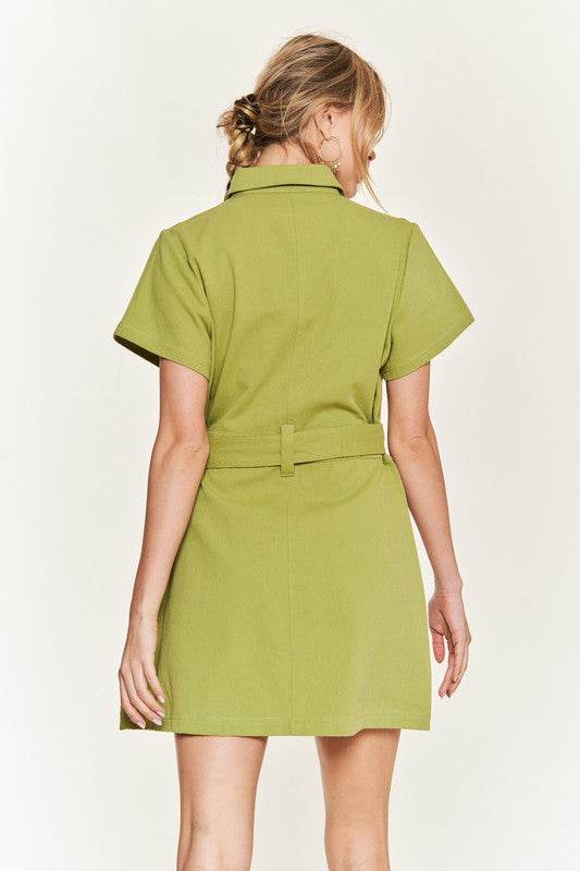 Belted cotton short dress JBJ1023 - Shop Style & More | Fresh Looks, Everyday Deals & Free Shipping