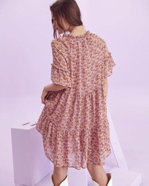 Floral print v-neck mini dress - Shop Style & More | Fresh Looks, Everyday Deals & Free Shipping