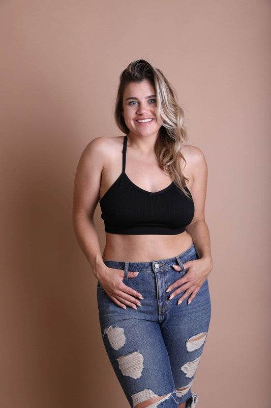 Plus Size Tattoo Mesh Racerback Bralette - Shop Style & More | Fresh Looks, Everyday Deals & Free Shipping