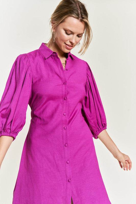 SOLID BUTTON DOWN DRESS PLUS JBJ1004P - Shop Style & More | Fresh Looks, Everyday Deals & Free Shipping
