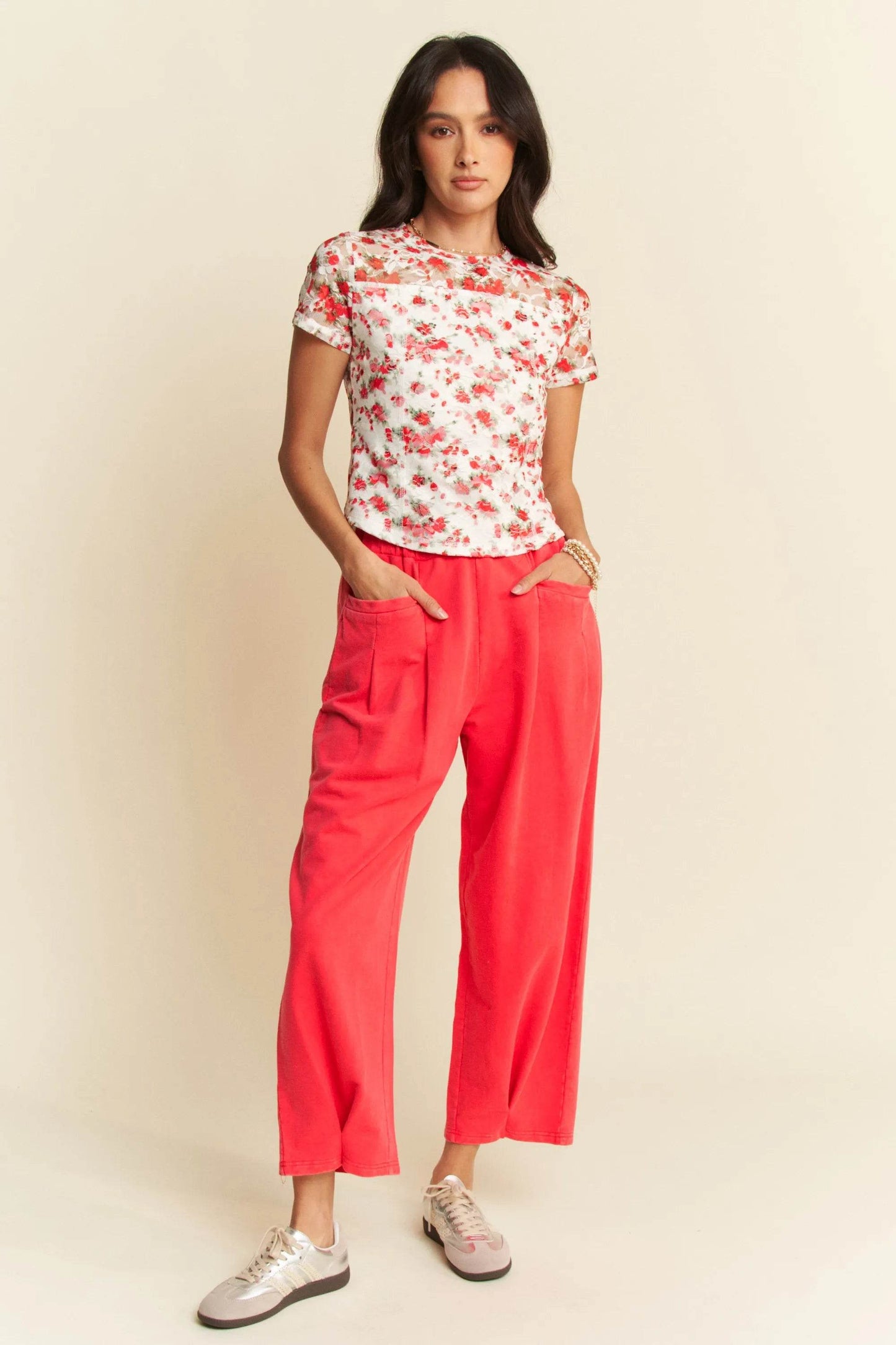 Davi & Dani Ribbon Short Sleeve Layered Mesh Top - Shop Style & More | Fresh Looks, Everyday Deals & Free Shipping