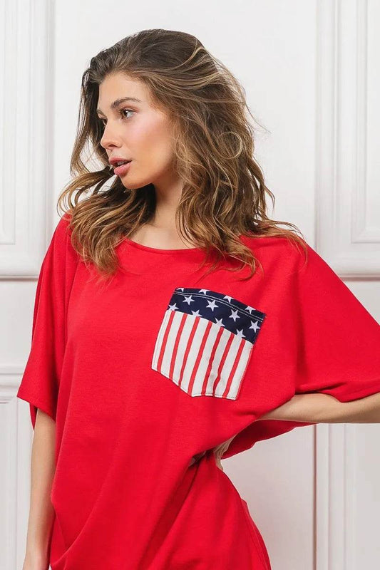 BiBi French Terry With Front Pocket Dolman Sleeves Top - Shop Style & More | Fresh Looks, Everyday Deals & Free Shipping