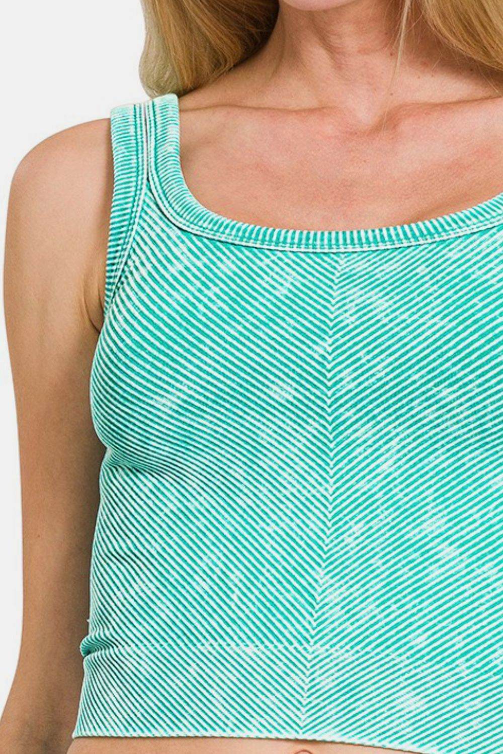 Zenana Washed Ribbed Scoop Neck Wide Strap Tank - Shop Style & More | Fresh Looks, Everyday Deals & Free Shipping