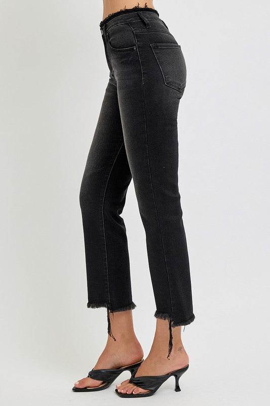 RISEN Full Size Raw Hem Cropped Flare Jeans Plus Size - Shop Style & More | Fresh Looks, Everyday Deals & Free Shipping