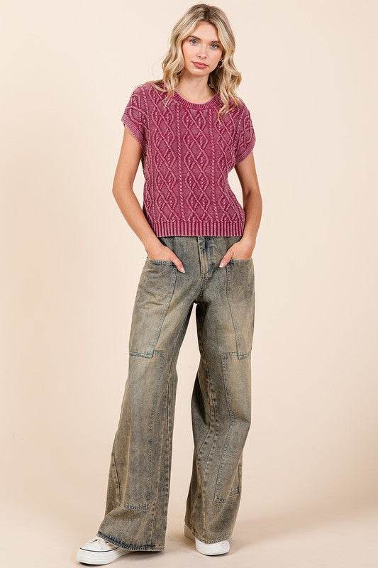 Mittoshop Washed Wide Leg Jeans with Pockets - Shop Style & More | Fresh Looks, Everyday Deals & Free Shipping