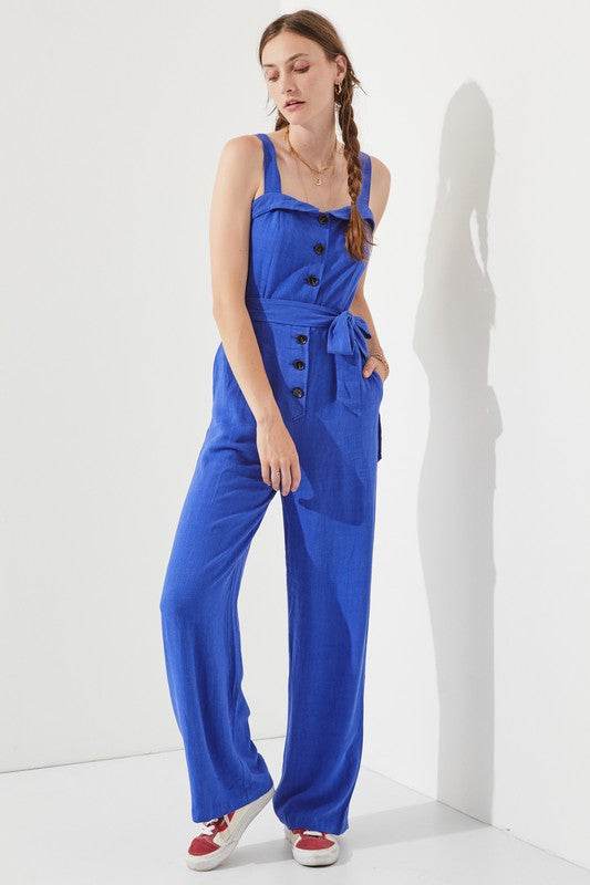 PLUS SLEEVELESS ADJUSTABLE STRAP BUTTON JUMPSUIT - Shop Style & More | Fresh Looks, Everyday Deals & Free Shipping