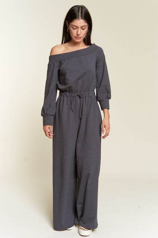 ONE SHOULDER TERRY JUMPSUIT - Shop Style & More | Fresh Looks, Everyday Deals & Free Shipping