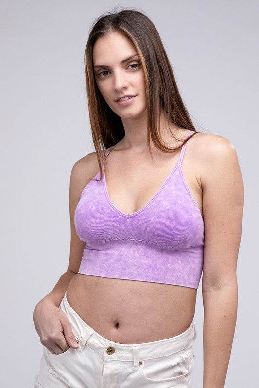Washed Ribbed Bra Padded Tank Top - Shop Style & More | Fresh Looks, Everyday Deals & Free Shipping