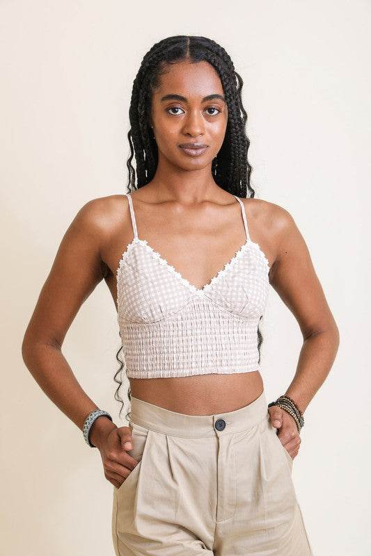 Gingham Smocked Bralette - Shop Style & More | Fresh Looks, Everyday Deals & Free Shipping