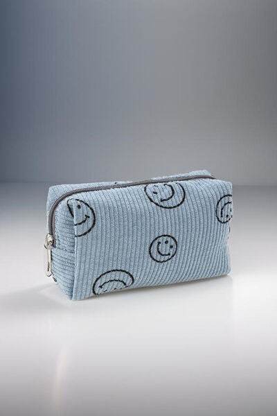 Zenana Smiley Face Corduroy Cosmetic Pouch - Shop Style & More | Fresh Looks, Everyday Deals & Free Shipping