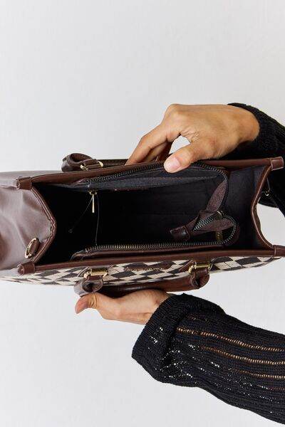 David Jones Argyle Pattern PU Leather Handbag - Shop Style & More | Fresh Looks, Everyday Deals & Free Shipping