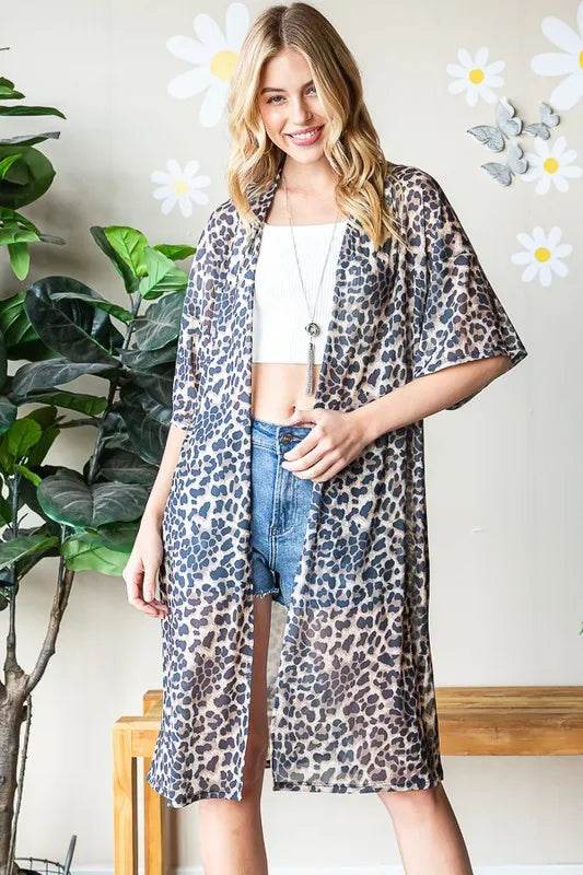 Heimish Full Size Leopard Open Front Cardigan Plus Size - Shop Style & More | Fresh Looks, Everyday Deals & Free Shipping