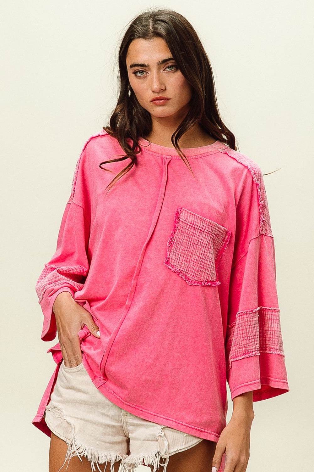 BiBi High-Low Washed T-Shirt - Shop Style & More | Fresh Looks, Everyday Deals & Free Shipping