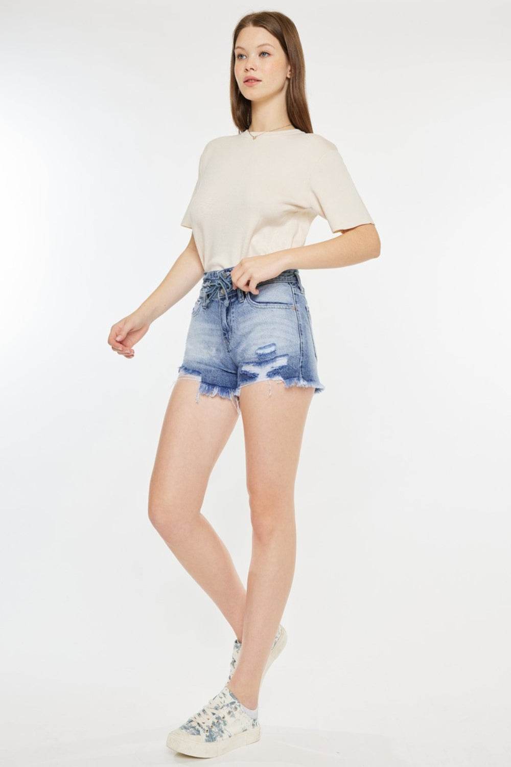 Kancan High Rise Frayed Hem Denim Shorts - Shop Style & More | Fresh Looks, Everyday Deals & Free Shipping