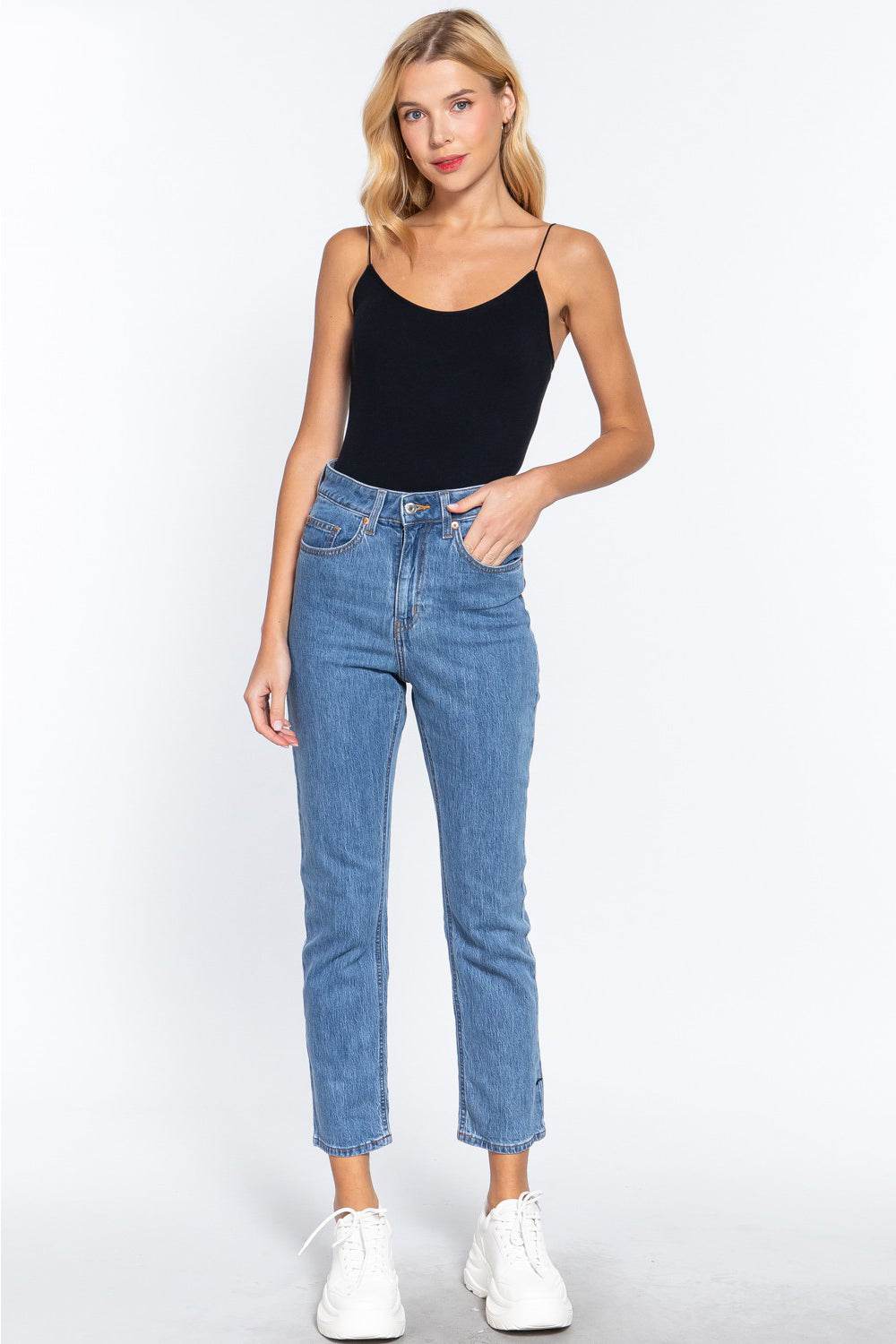 ACTIVE BASIC Ribbed Round Neck Seamless Cami Bodysuit - Shop Style & More | Fresh Looks, Everyday Deals & Free Shipping