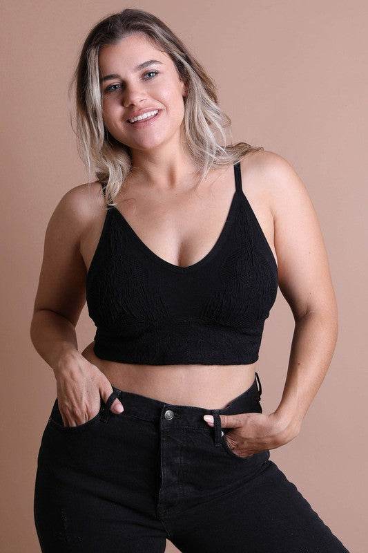 Seamless Padded Textured Brami Plus Size - Shop Style & More | Fresh Looks, Everyday Deals & Free Shipping